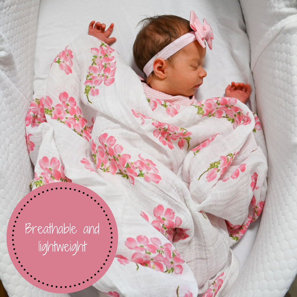 Dogwoods In Bloom Baby Muslin Swaddle Blanket