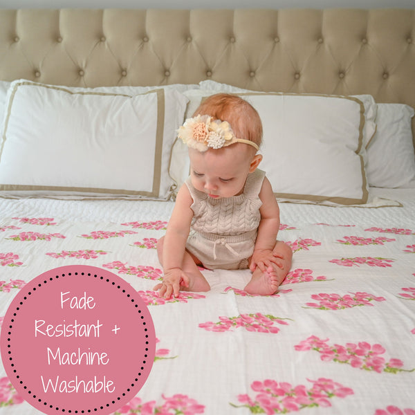 Dogwoods In Bloom Baby Muslin Swaddle Blanket