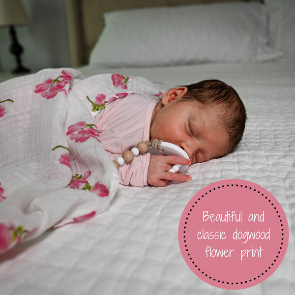 Dogwoods In Bloom Baby Muslin Swaddle Blanket