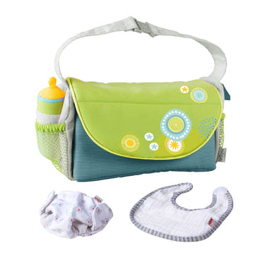 "Summer Meadow Diaper Bag for dolls, stylish and functional accessory for pretend play."