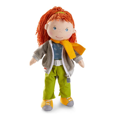 Soley 12" soft doll, perfect cuddly companion for babies and toddlers, featuring a charming design and soft fabric.
