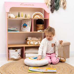 Pink Dollhouse Bookcase