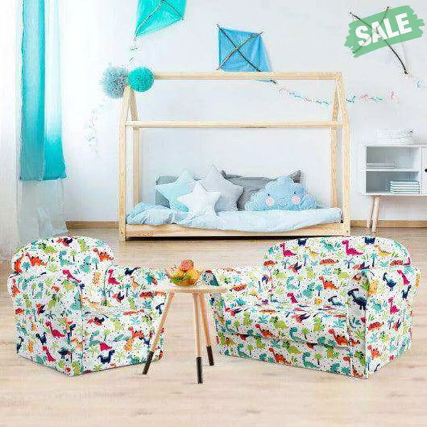 Double Kids Dinosaur Sofa Children Armrest Couch Kids Chairs & Seating