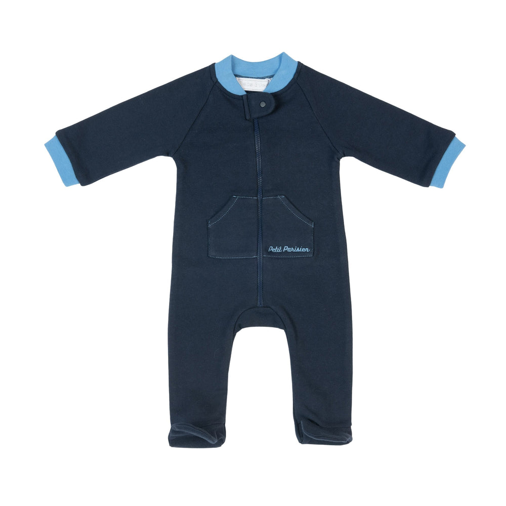 DRISS | Navy Blue Organic Cotton Babygrow