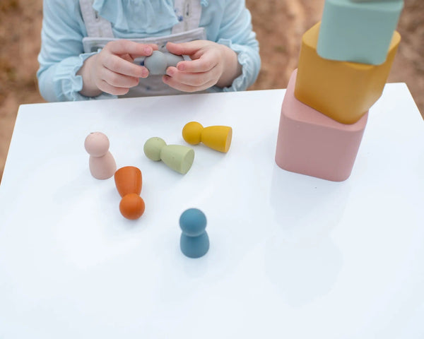 Mini Silicone Peg Dolls – Set of 6 | LYTL®️