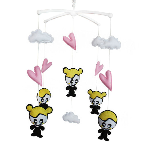 Lovely Kids baby crib mobile, musical nursery decor for infants, perfect for bedding and sleep.