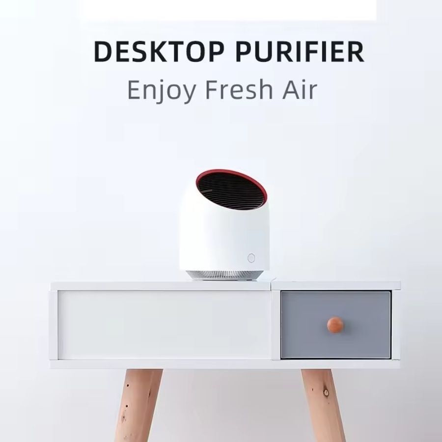 Portable Air Purifier 4000mAh Battery USB Rechargable Air Cleaner Desktop Electronic Filter Portable Negative Ion Remove Activated Carbon Sterilizer Air Filter Duster