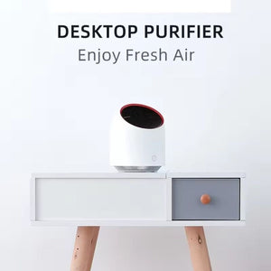 Portable Air Purifier 4000mAh Battery USB Rechargable Air Cleaner Desktop Electronic Filter Portable Negative Ion Remove Activated Carbon Sterilizer Air Filter Duster