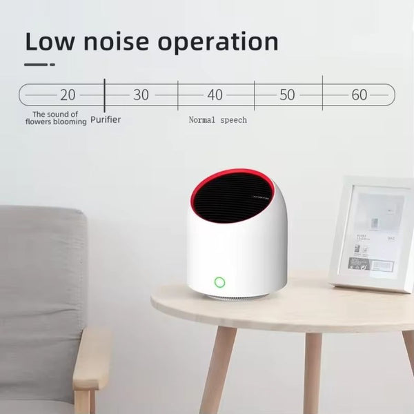 Portable Air Purifier 4000mAh Battery USB Rechargable Air Cleaner Desktop Electronic Filter Portable Negative Ion Remove Activated Carbon Sterilizer Air Filter Duster