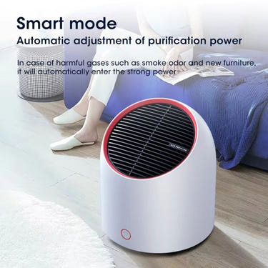Portable air purifier with 4000mAh battery, USB rechargeable, ideal for cleaner air in baby bedding and sleep environments.