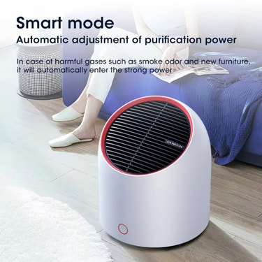 Portable Air Purifier 4000mAh Battery USB Rechargable Air Cleaner Desktop Electronic Filter Portable Negative Ion Remove Activated Carbon Sterilizer Air Filter Duster