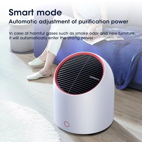 Portable air purifier with 4000mAh battery, USB rechargeable, ideal for cleaner air in baby bedding and sleep environments.