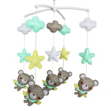 Colorful infant bed hanging bell crib musical toy mobile for baby décor and accessories.
