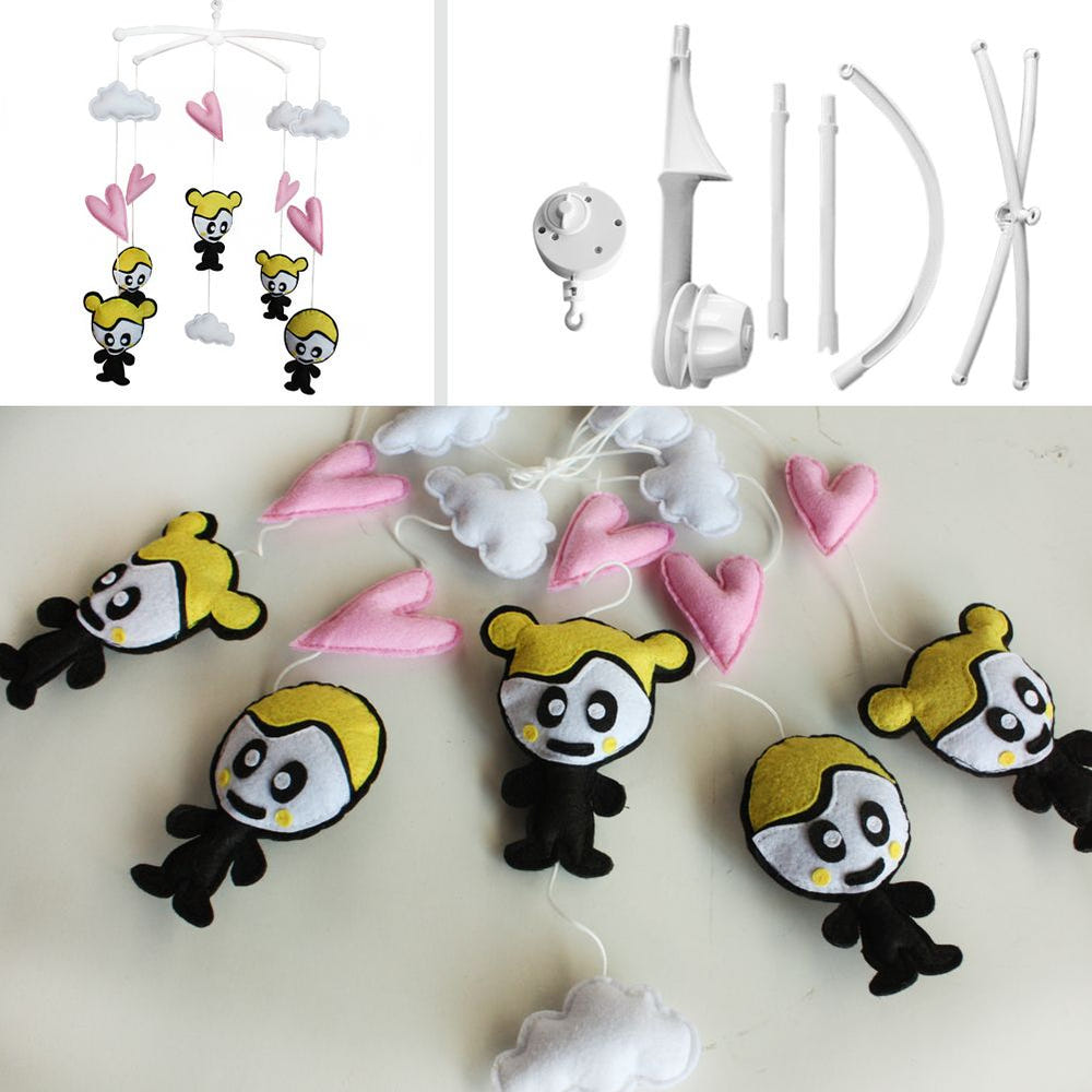 Lovely Kids baby crib mobile, musical nursery decor for infants, perfect for bedding and sleep.