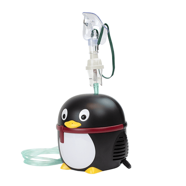 Dynarex My Penguin Pediatric Compressor Nebulizer for kids' grooming and hygiene, featuring a fun penguin design.
