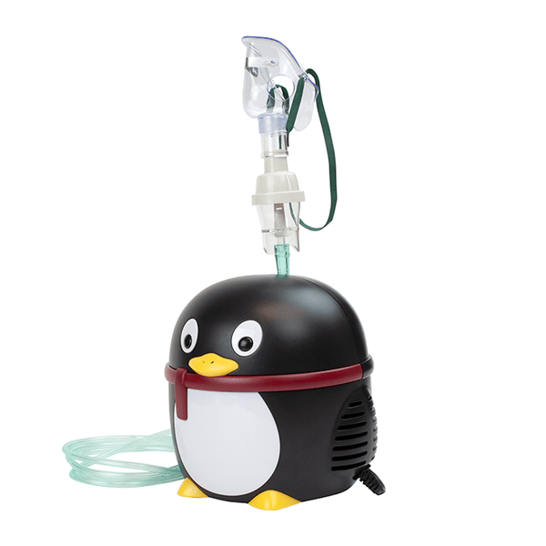 Dynarex My Penguin Pediatric Compressor Nebulizer for kids' grooming and hygiene, featuring a fun penguin design.