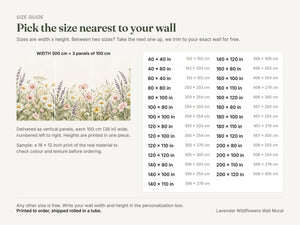 Watercolor Lavender Wildflowers Wall Mural, image 4