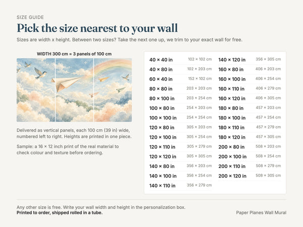 Watercolor Paper Planes Wall Mural, image 5