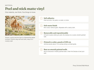 Watercolor Pony Orchard Farm Wall Mural, image 7