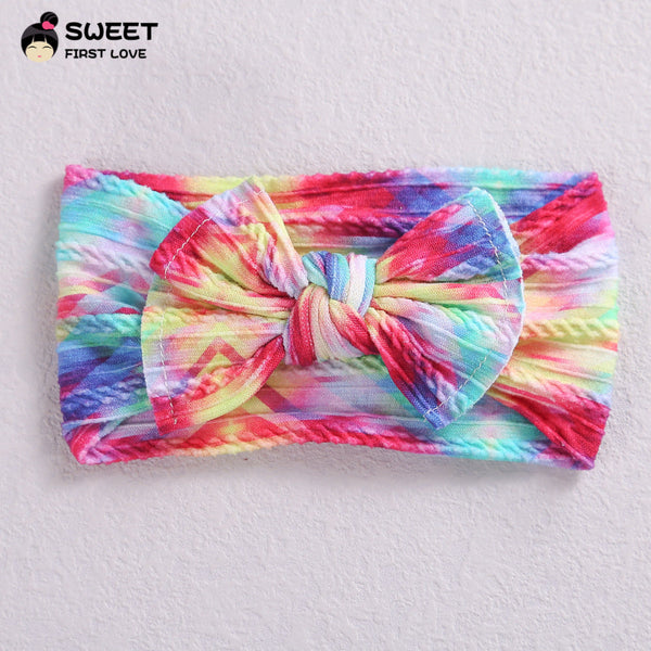 Children's Wide-brimmed Elastic Bow Baby Printed Headband