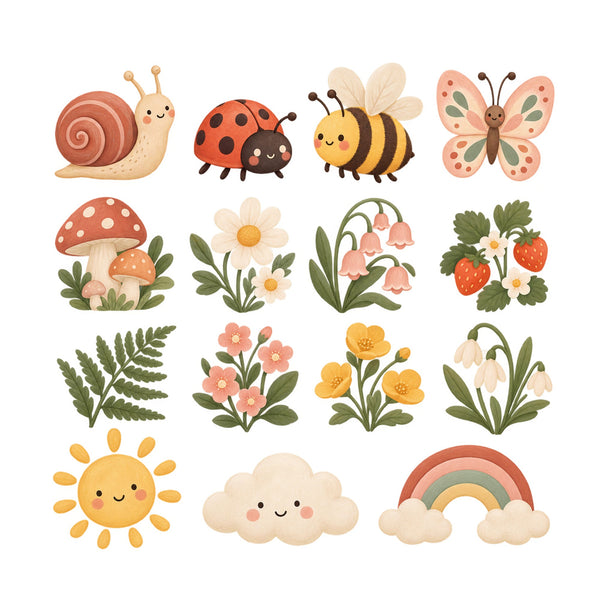 Mushroom Garden Wall Decals, Set of 15, image 2