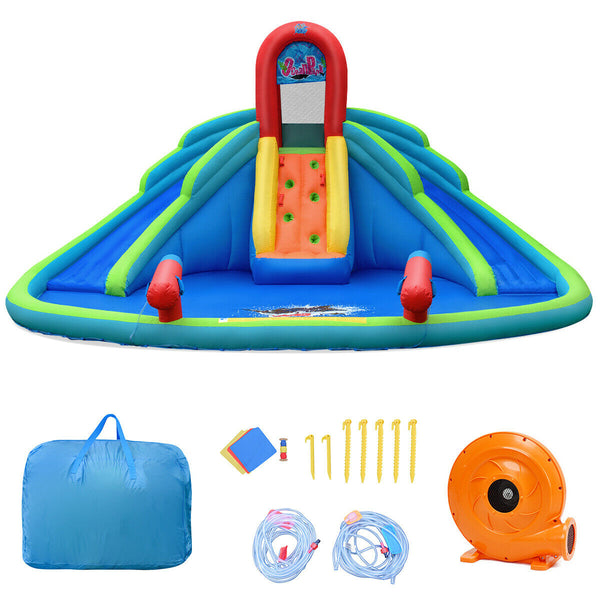 Inflatable Water Slide Bounce House with Mighty Splash Pool for Kids with Blower