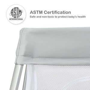 Lightweight foldable baby playpen with carry bag, perfect for safe play and sleep, shown from angle 8.