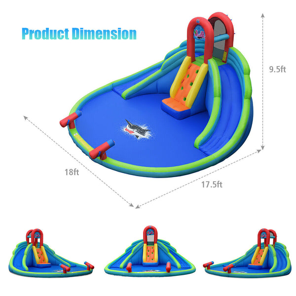 Inflatable Water Slide Bounce House with Mighty Splash Pool for Kids with Blower