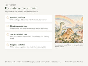 Watercolor Rainbow Dinosaurs Wall Mural, image 6