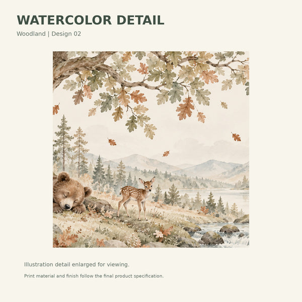 Watercolor Sleeping Bear Oak Wall Mural, image 3