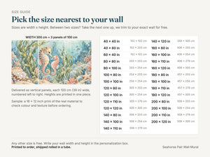 Watercolor Seahorse Pair Ocean Wall Mural, image 5