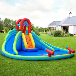 Inflatable Water Slide Bounce House with Mighty Splash Pool for Kids with Blower
