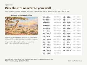 Watercolor Baby Giraffe Safari Wall Mural, image 5