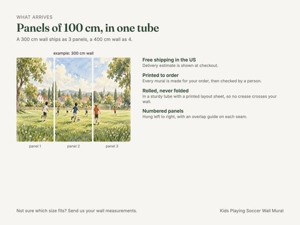 Watercolor Kids Playing Soccer Wall Mural, image 8