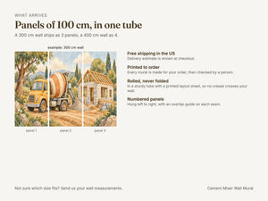 Watercolor Cement Mixer Wall Mural, image 8