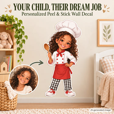Personalized Chef Wall Decal from Photo, Dream Job Sticker, image 1