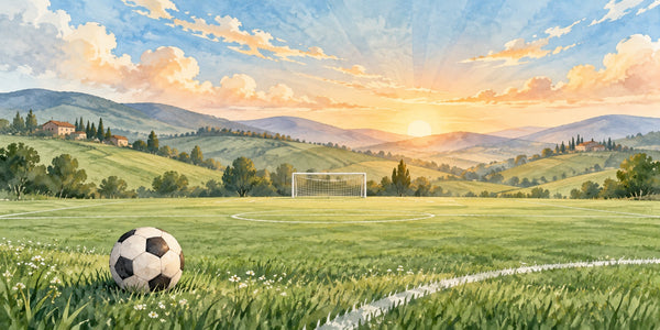 Watercolor Sunrise Pitch Soccer Wall Mural, image 3