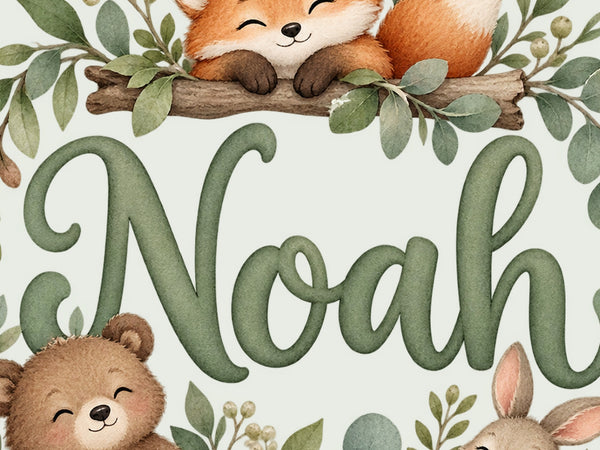 Personalised Woodland Animals Name Wall Decal, image 4