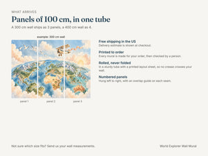 Watercolor World Explorer Wall Mural, image 8