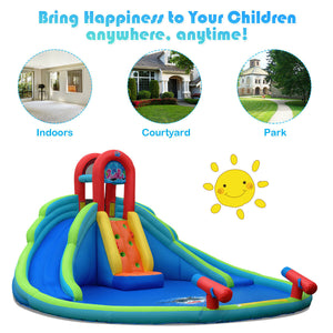 Inflatable Water Slide Bounce House with Mighty Splash Pool for Kids with Blower