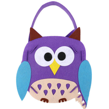 Handmade children's portable pumpkin bag for DIY activities, perfect for puzzles and creative play.