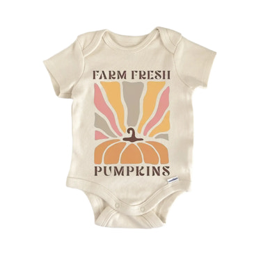 Farm Pumpkin Retro Fall Newborn Baby Onesie® Onesie®