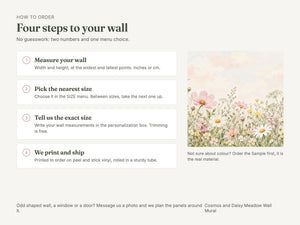 Watercolor Cosmos and Daisy Meadow Wall Mural, image 5