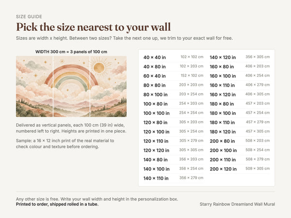 Watercolor Starry Rainbow Dreamland Wall Mural, image 4