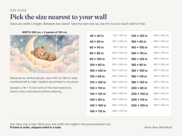Watercolor Moon Bear Wall Mural, image 5