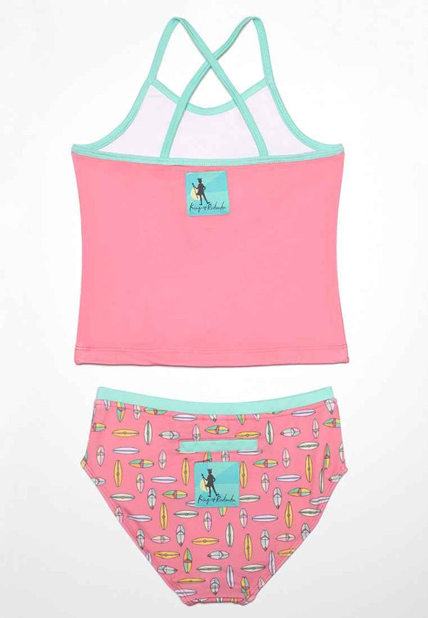 Talula Surfboard Tankini Set - Raspberry Surf