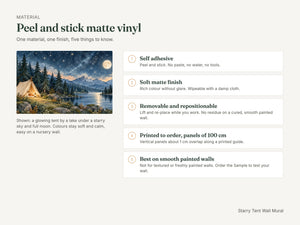 Watercolor Starry Tent Camping Wall Mural, image 7