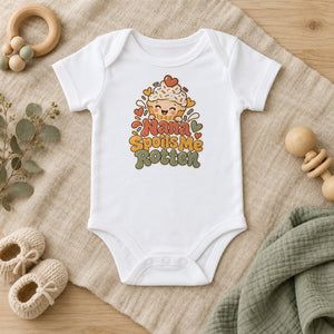 Nana Spoils Me Rotten baby bodysuit in white