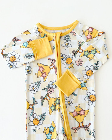 Easter Bamboo Zip Romper | Skater Chick - MOOGCO Baby