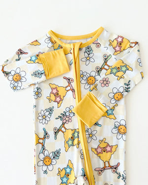 Easter Bamboo Zip Romper | Skater Chick - MOOGCO Baby